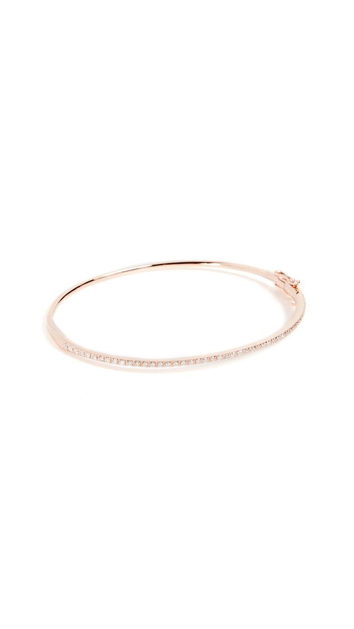 Shay 18k Essential Single Row Half Diamond Bangle