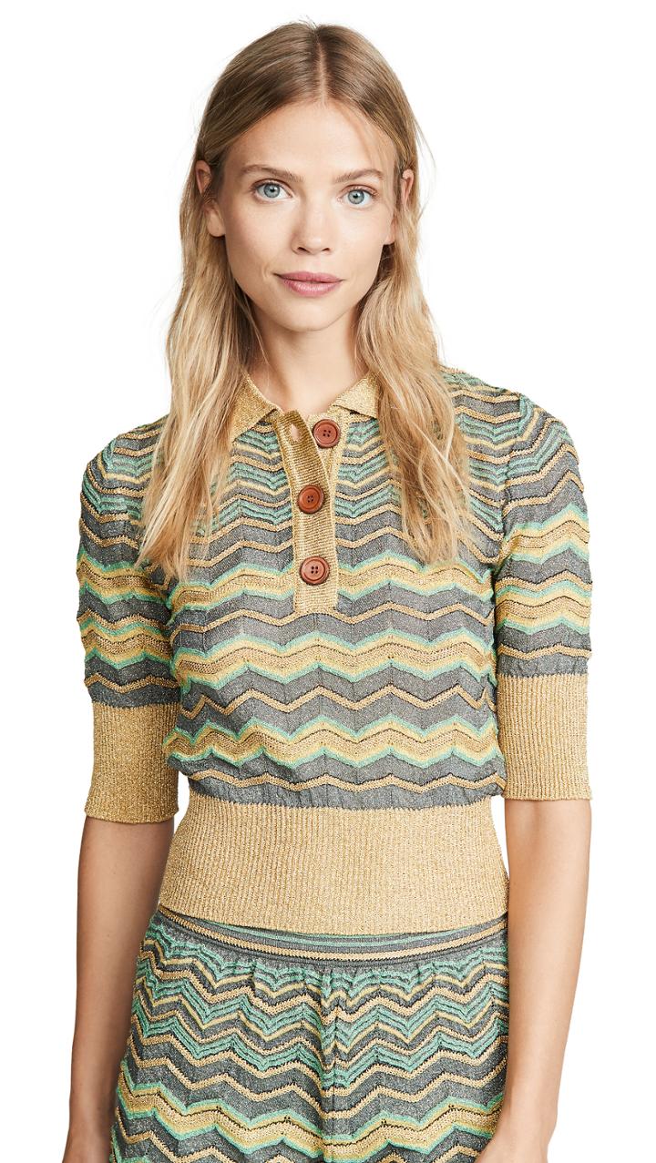 M Missoni Printed Polo Top