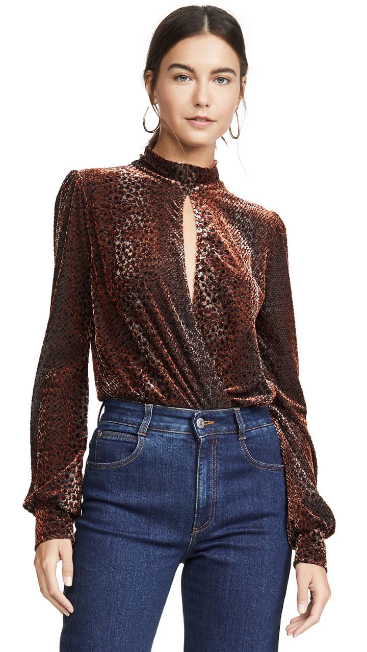 Wayf Fawn Keyhole Mock Neck Thong Bodysuit