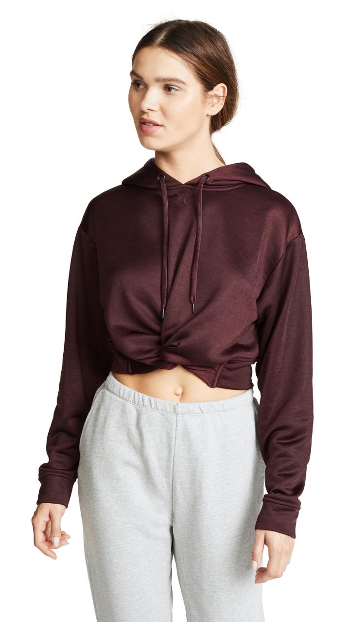 T By Alexander Wang Sleek French Terry Twist Front Hoodie