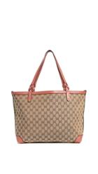 What Goes Around Comes Around Gucci Pink Canvas Craft Tote Bag