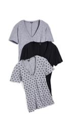 Monrow Relaxed Pocket Tee With Polka Dot Stars 3 Pack