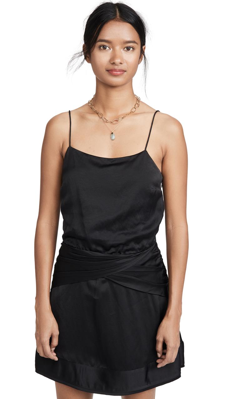 Derek Lam 10 Crosby Cami Flounce Mini Dress With Twist Waist Detail