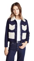 Adam Lippes Corded Denim Jacket With Shearling