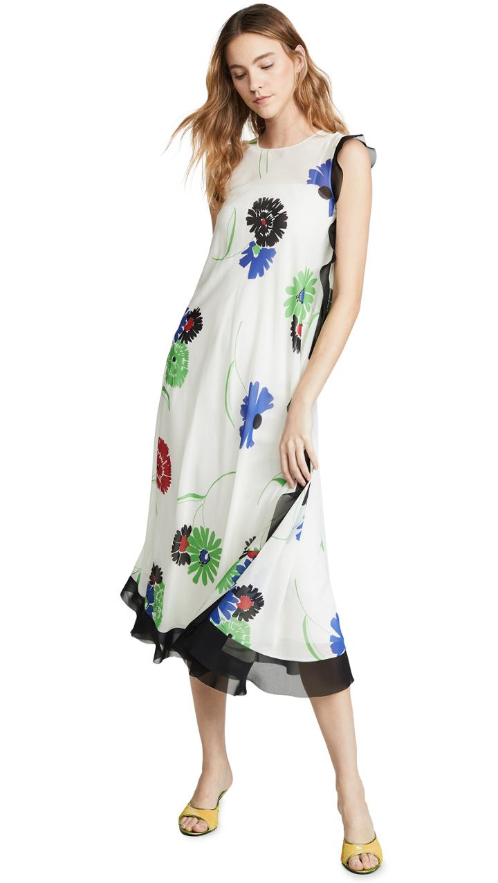 Red Valentino Floral Flounce Dress