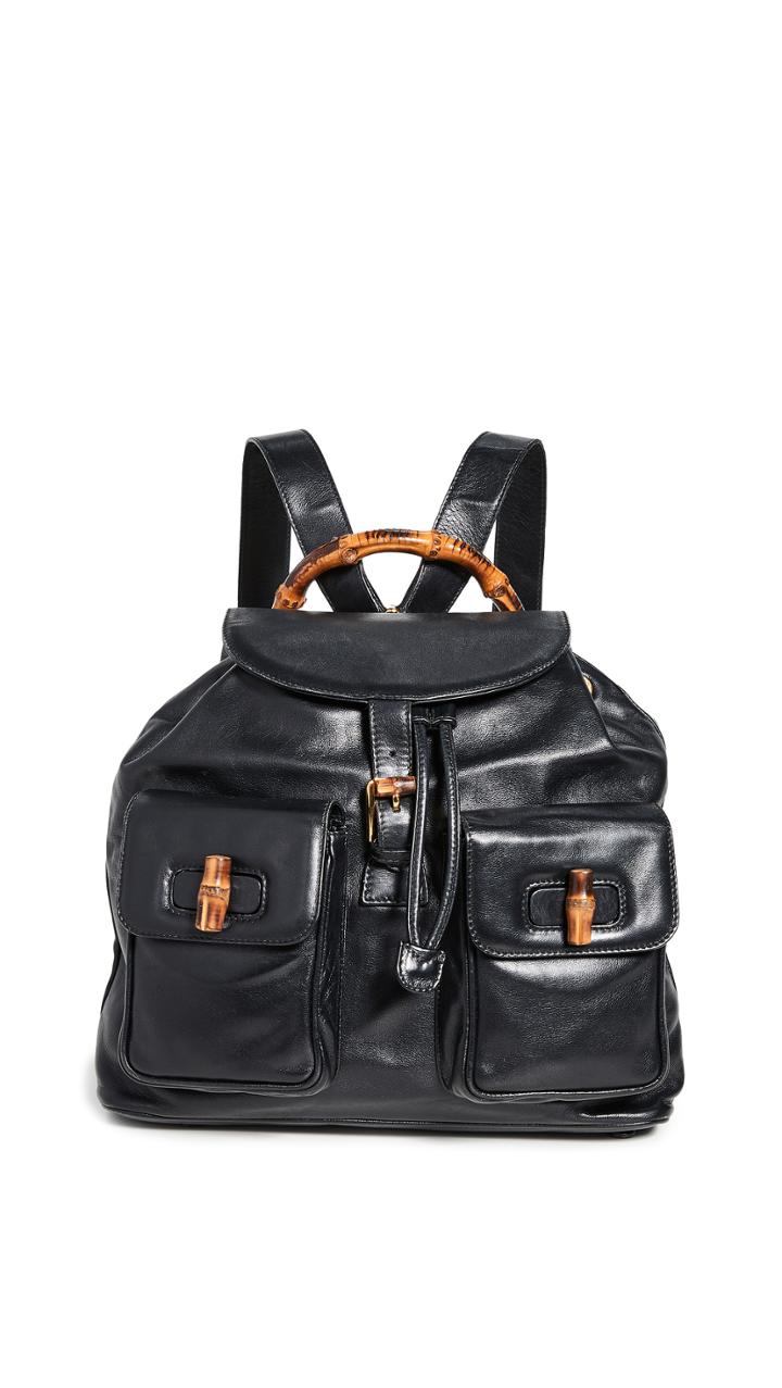 What Goes Around Comes Around Gucci Black Leather Backpack