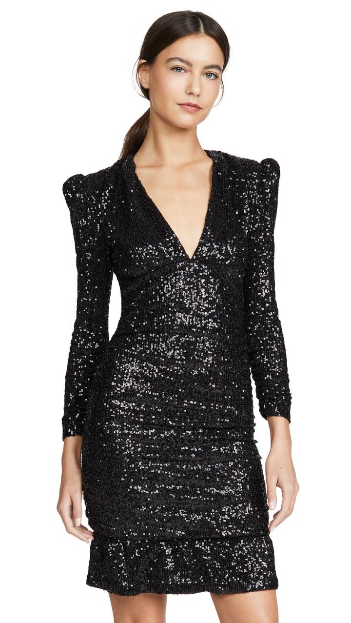 Rebecca Vallance Mona Ruched Sequin Mini Dress