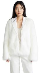 Anais Jourden White Faux Fur Blazer