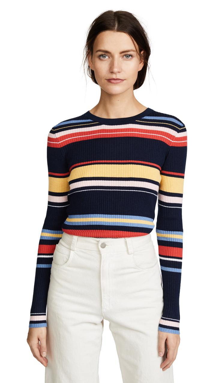 Frame Panel Stripe Long Sleeve Top