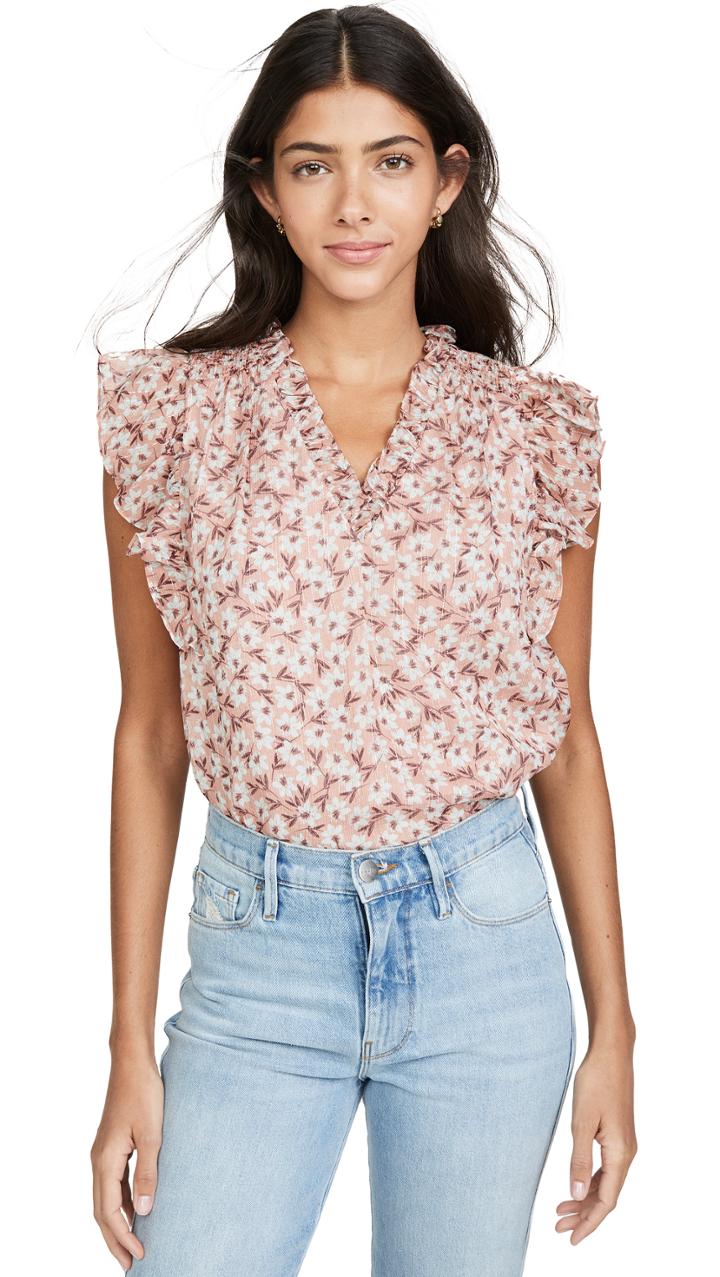 Rebecca Taylor Sleeveless Lucia V Neck Top