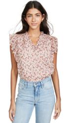 Rebecca Taylor Sleeveless Lucia V Neck Top