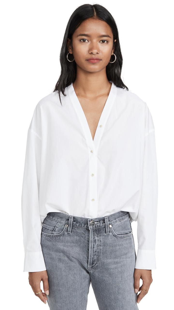 Vince V Neck Button Down