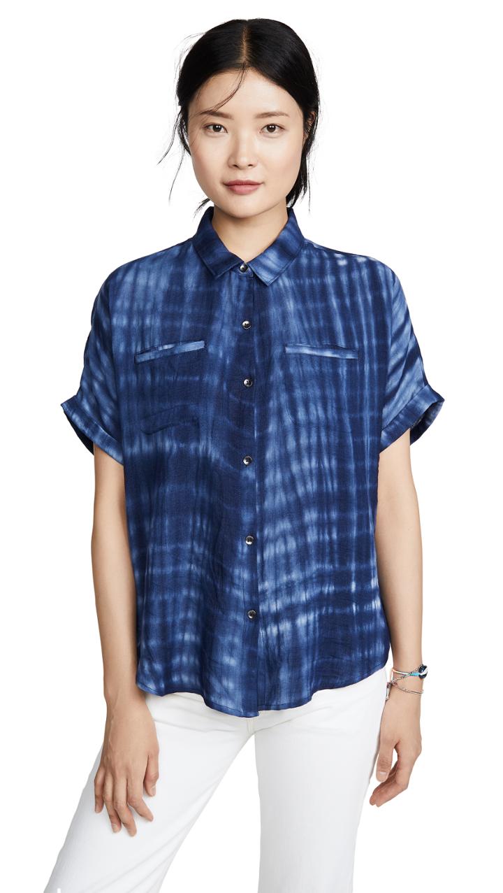Splendid Backyard Tie Dye Button Dwon