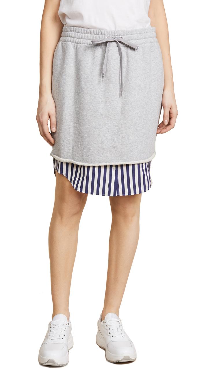 T By Alexander Wang Combo Pull On Skirt