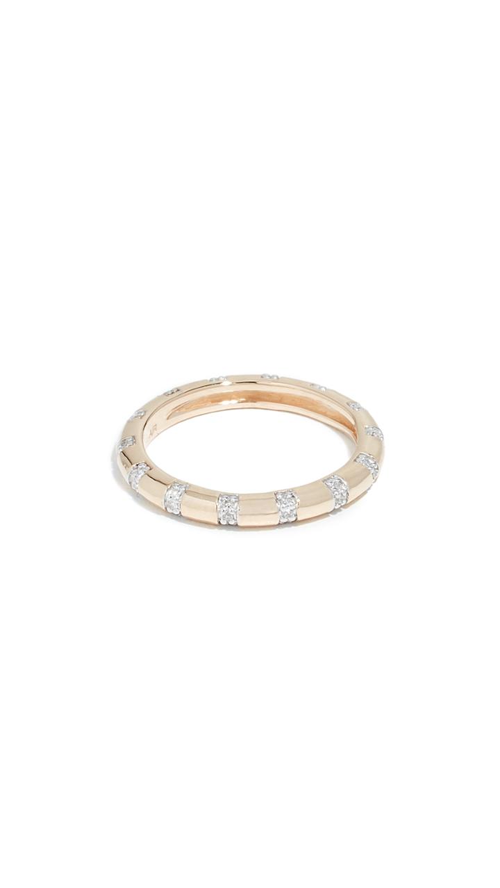 Adina Reyter 14k Pavé Diamond Stripe Band Ring