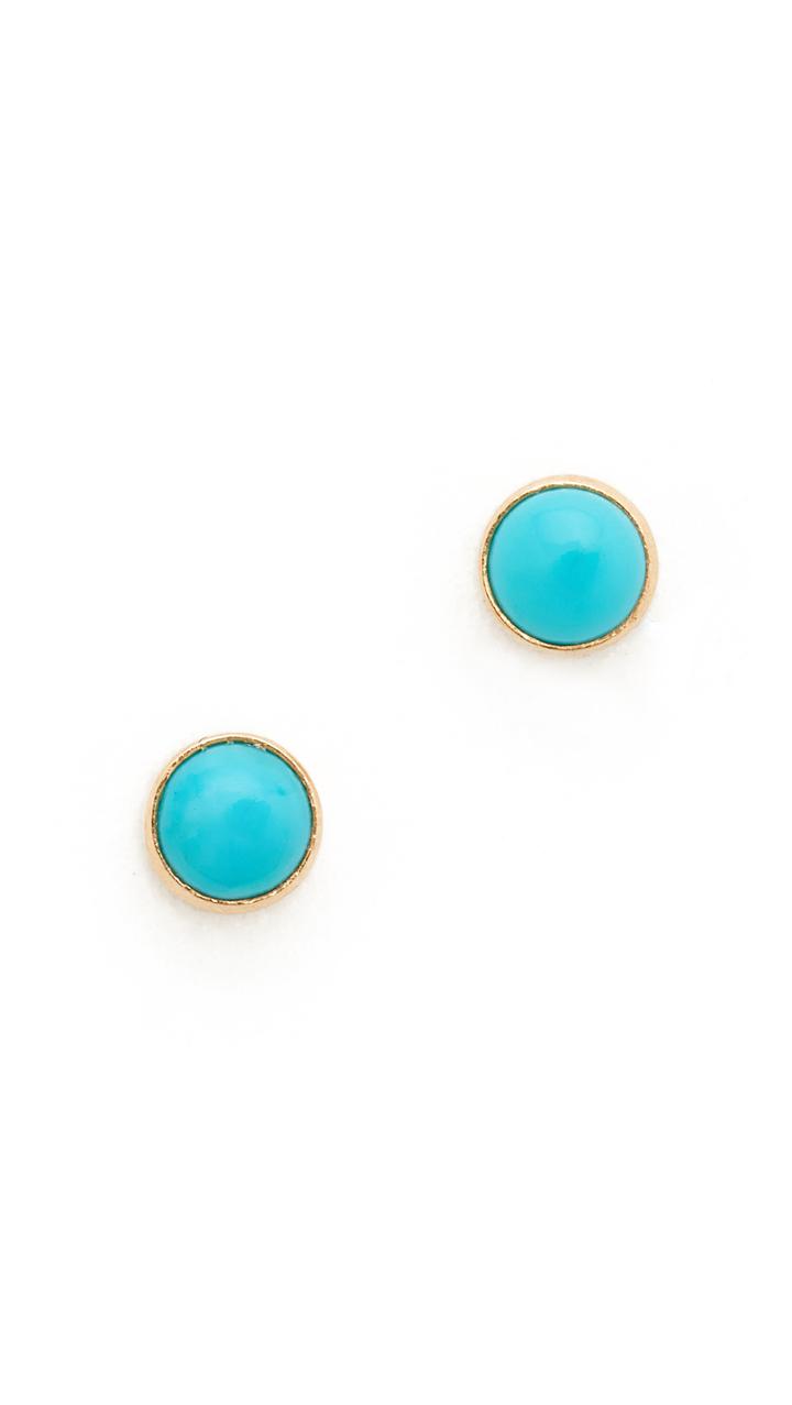 Zoe Chicco 14k Gold Turquoise Gemstones Stud Earrings