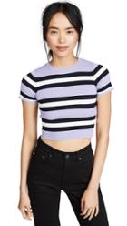 J O A Lavender Stripe Sweater