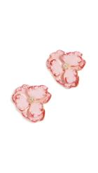 Kenneth Jay Lane Pink Flower Earrings