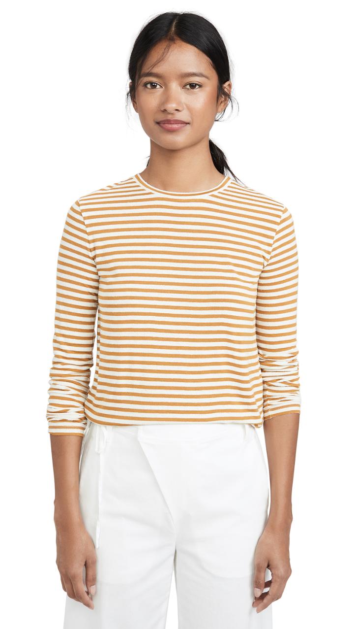 Vince Midi Stripe Long Sleeve Crew