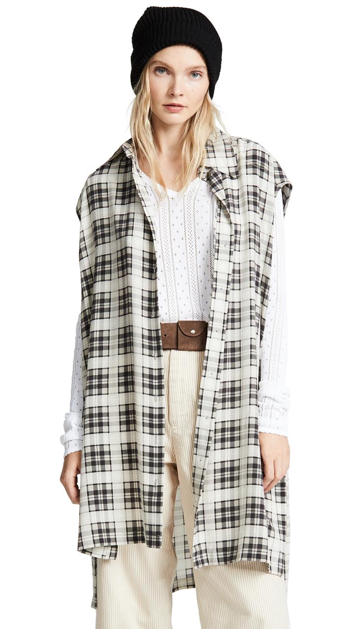 Marc Jacobs Redux Grunge Sleeveless Button Down Top