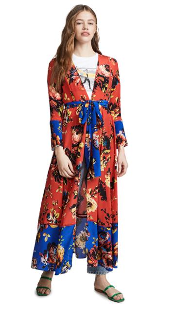 We Are Leone Contrast Maxi Cardigan