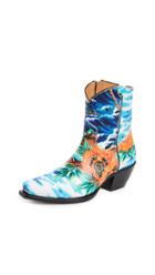 R13 Hawaiian Print Ankle Cowboy Boots