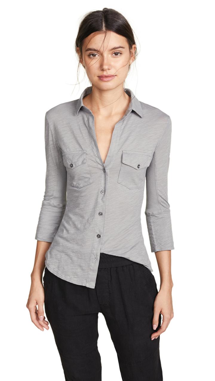 James Perse Contrast Panel Shirt