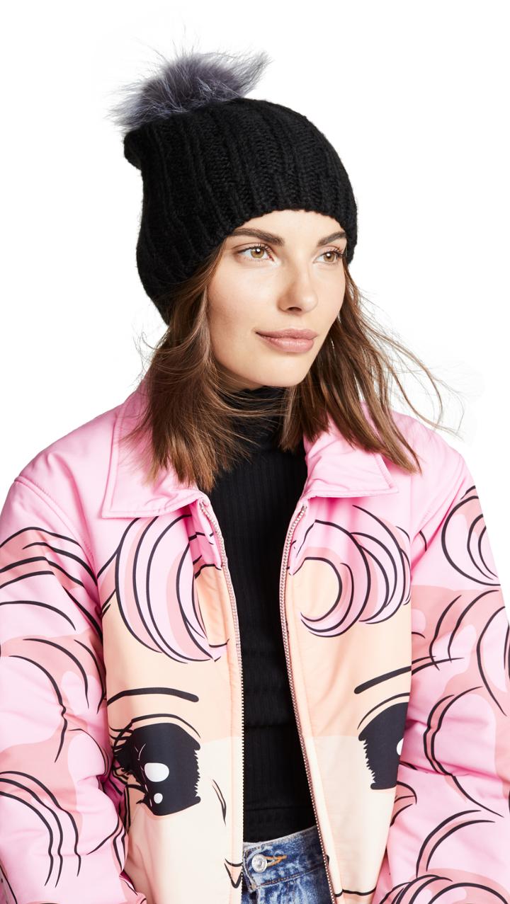 Hat Attack Soft Rib Slouchy Luxe Pom Hat