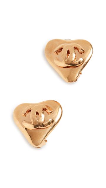 What Goes Around Comes Around Chanel Clip On Heart Earrings