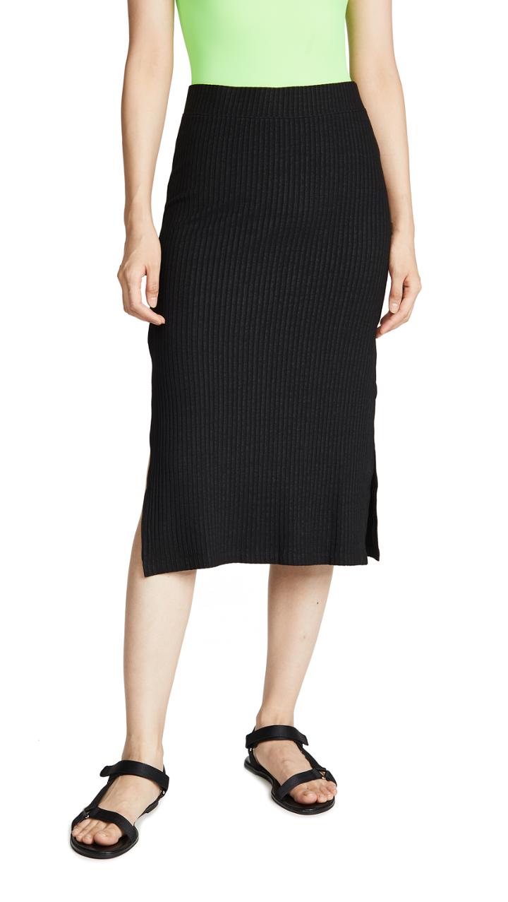 David Lerner Midi Side Slit Skirt
