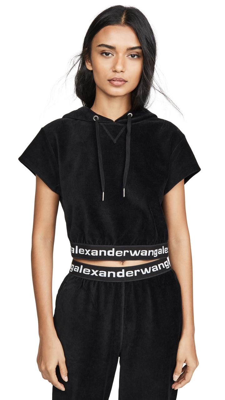Alexanderwang T Stretch Corduroy Cap Sleeve Hoodie