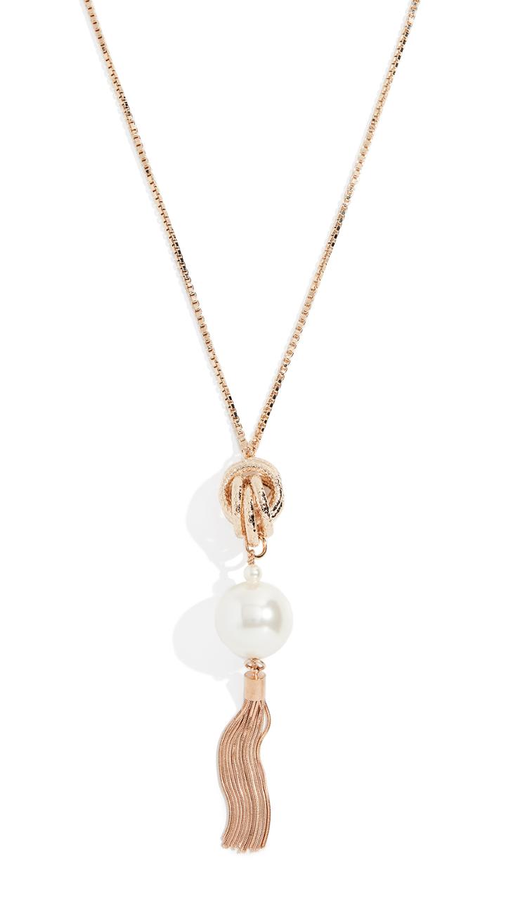 Anton Heunis Imitation Pearl And Knot Pendant Necklace