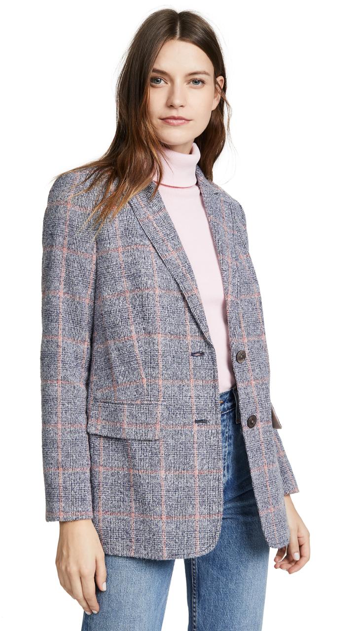 Rebecca Taylor Tweedy Plaid Blazer