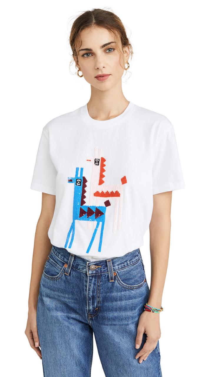 Markus Lupfer Anna Sequin Llama Tee