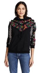 Needle Thread Cross Stitch Flower Hoody