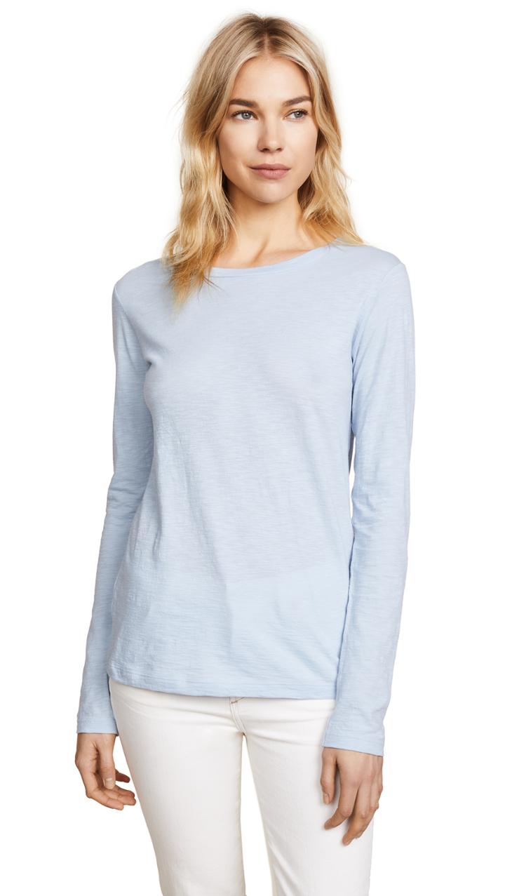 Vince Long Sleeve Slub Crew Neck Tee