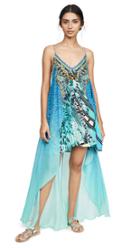 Camilla Flared Mini Dress With Sheer Overlay