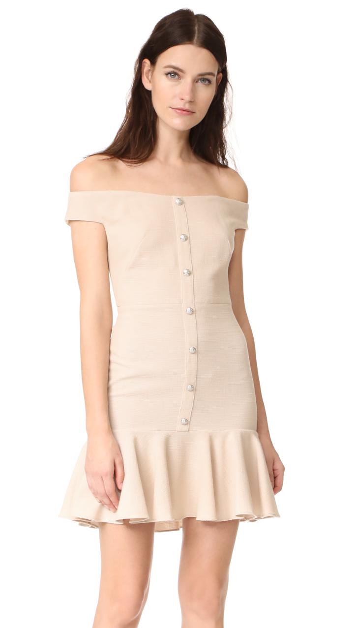Veronica Beard Winnie Off Shoulder Flounce Dress