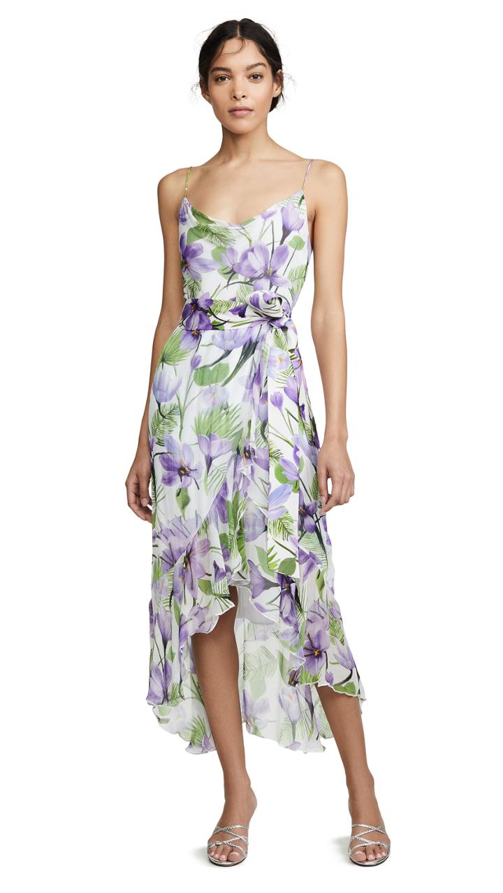 Alice Olivia Tevi Cowl Neck Ruffle Dress