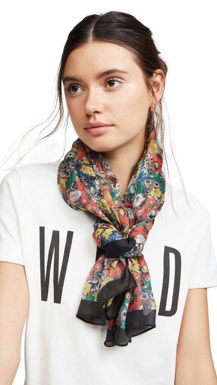 Rebecca Minkoff Sketch Floral Long Scarf
