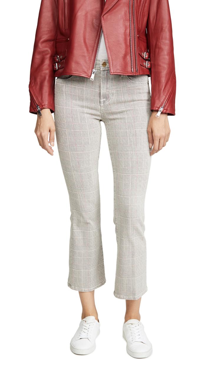 Frame Le Crop Mini Boot Plaid Jeans