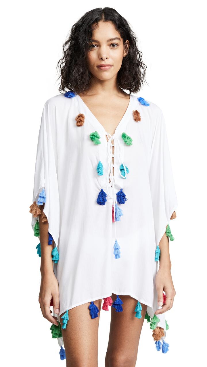 Bindya Lace Up Tunic With Triple Tassels