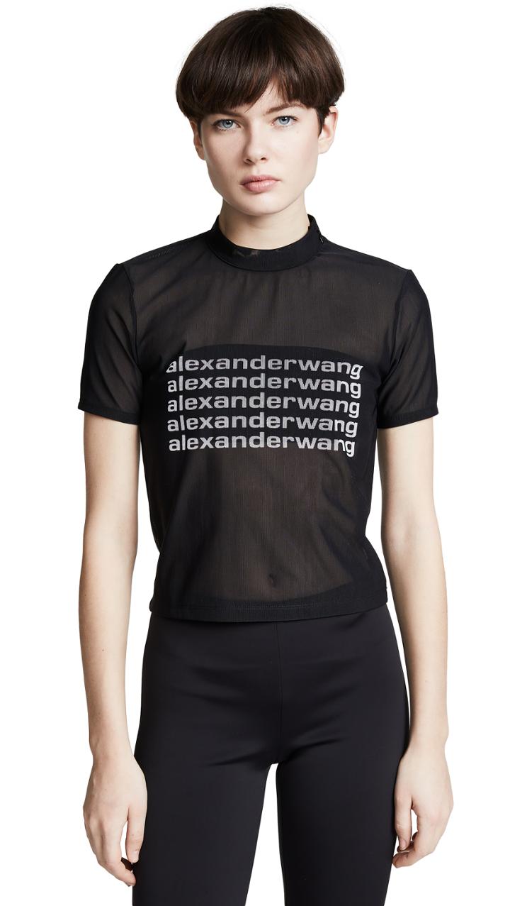 Alexander Wang Short Sleeve Tee With Graphic Front