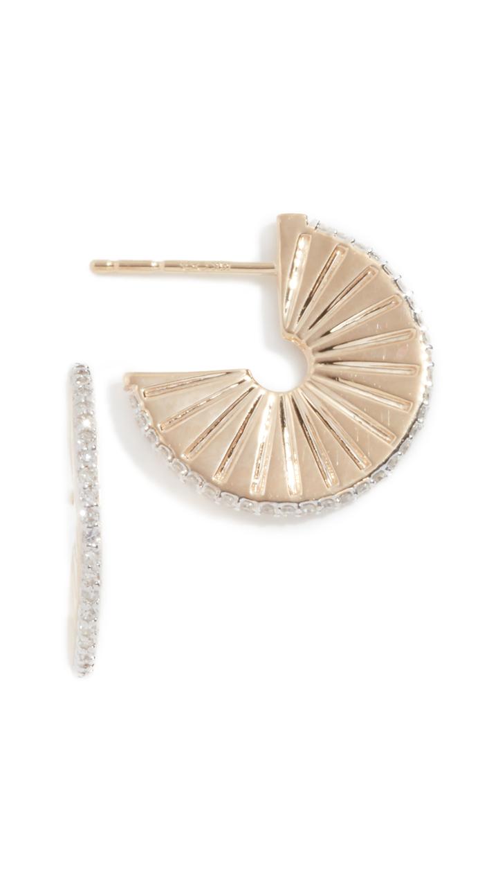Adina Reyter 14k Diamond Rays J Hoops