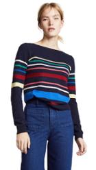 Autumn Cashmere Multicolored Stripe Cashmere Sweater