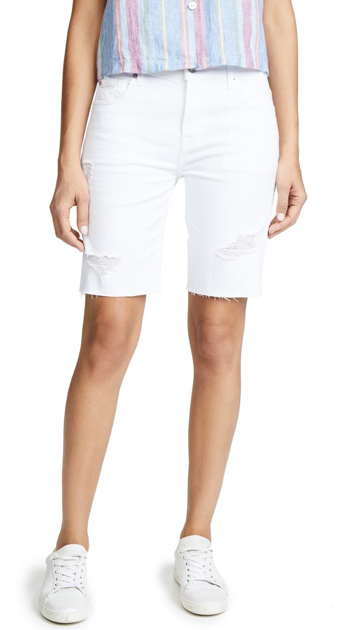 7 For All Mankind High Waisted Straight Bermuda Shorts