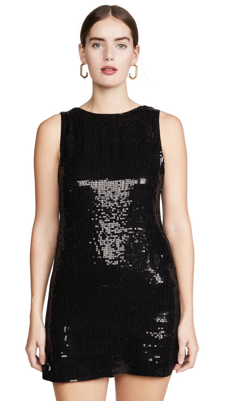 Alice Olivia Kamryn Sequin Two Way Cowl Dress
