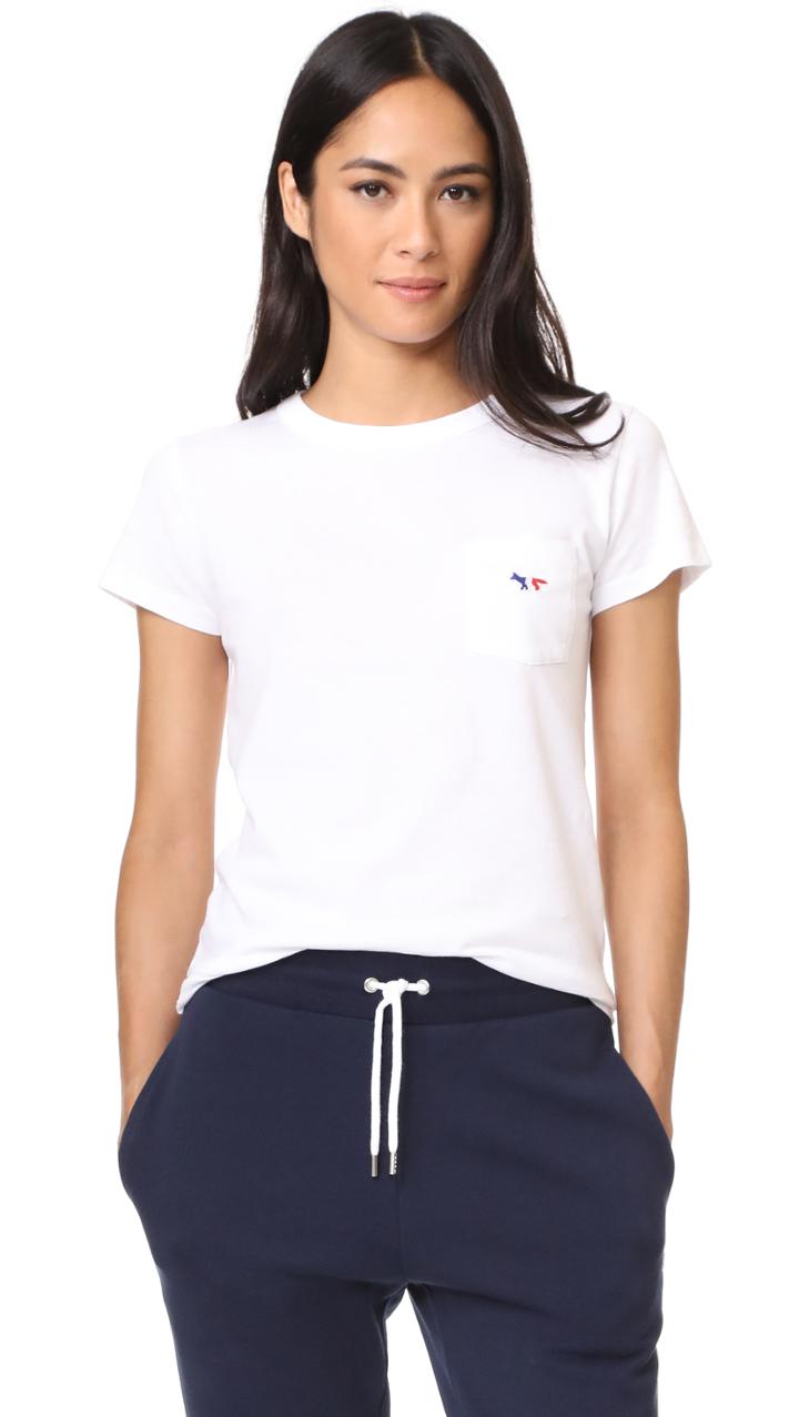 Maison Kitsune Tricolor Fox Patch Tee Shirt
