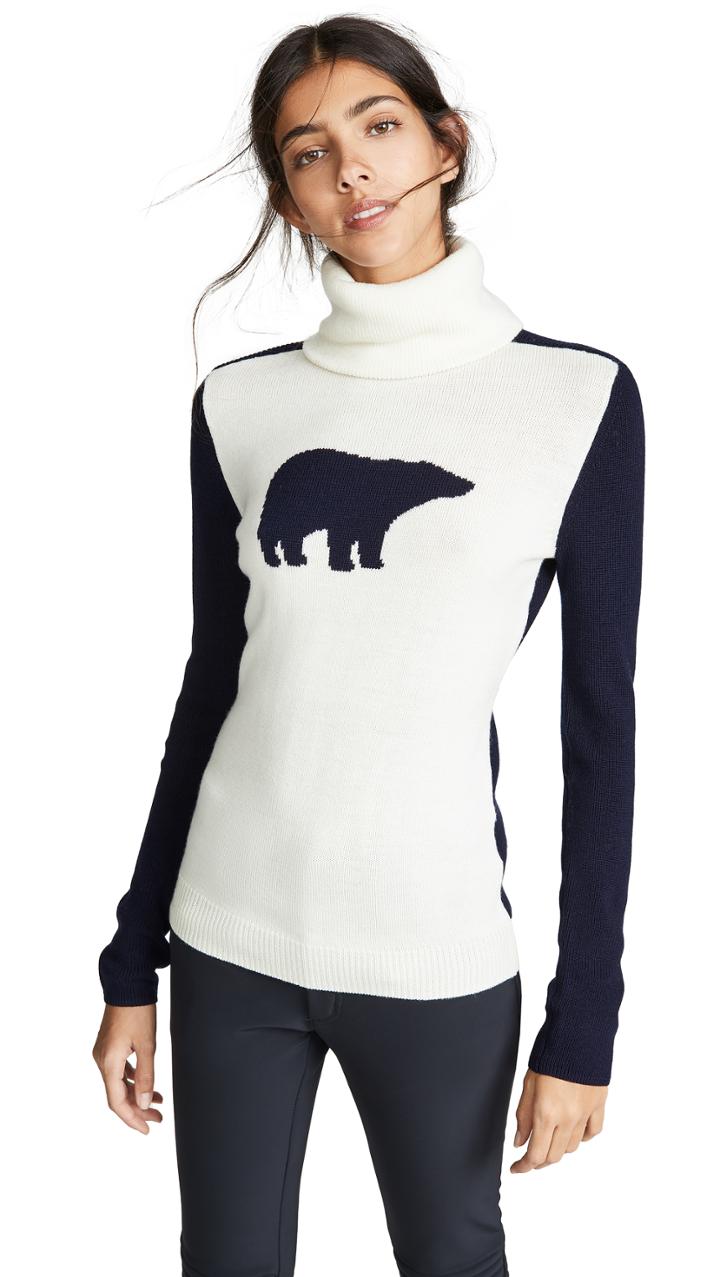 Perfect Moment Bear Wool Turtleneck Sweater