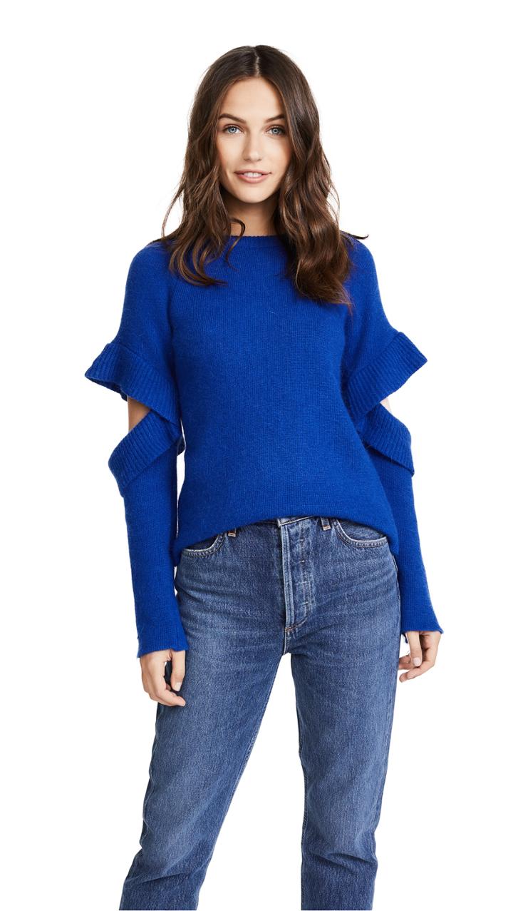 Endless Rose Sweater With Sleeve Ruffle Detail